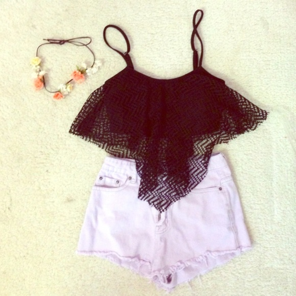 Nasty Gal Black Crop Top - Picture 2 of 3